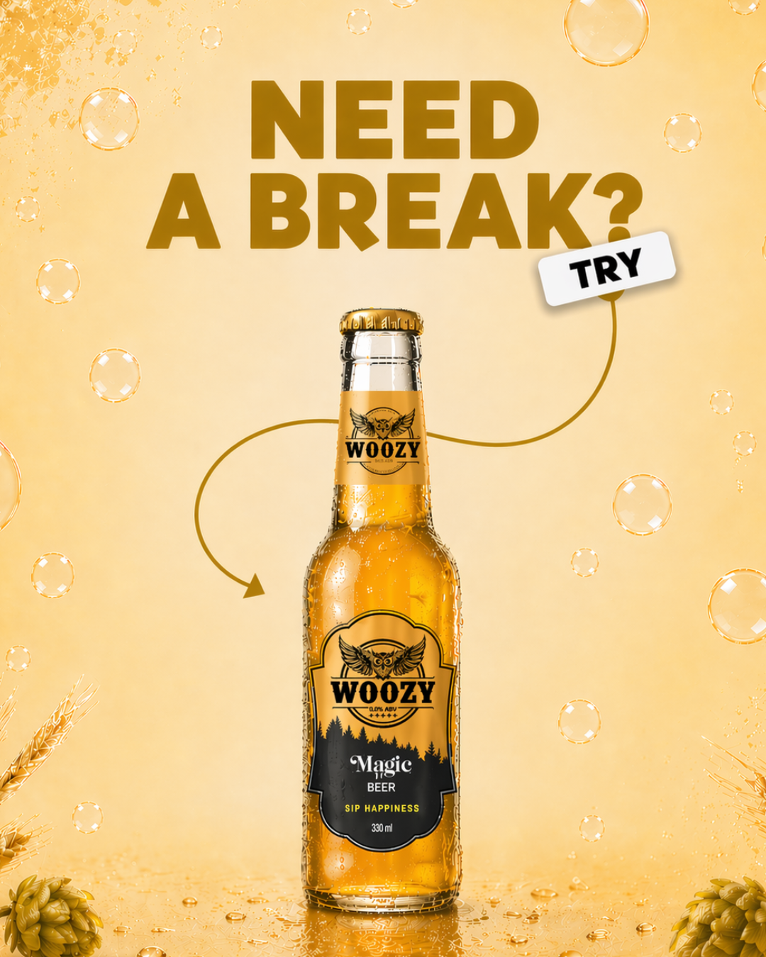 Woozybar Magic Beer – India’s Best Non Alcoholic Beer (Lager Buzz, 0% Alcohol)