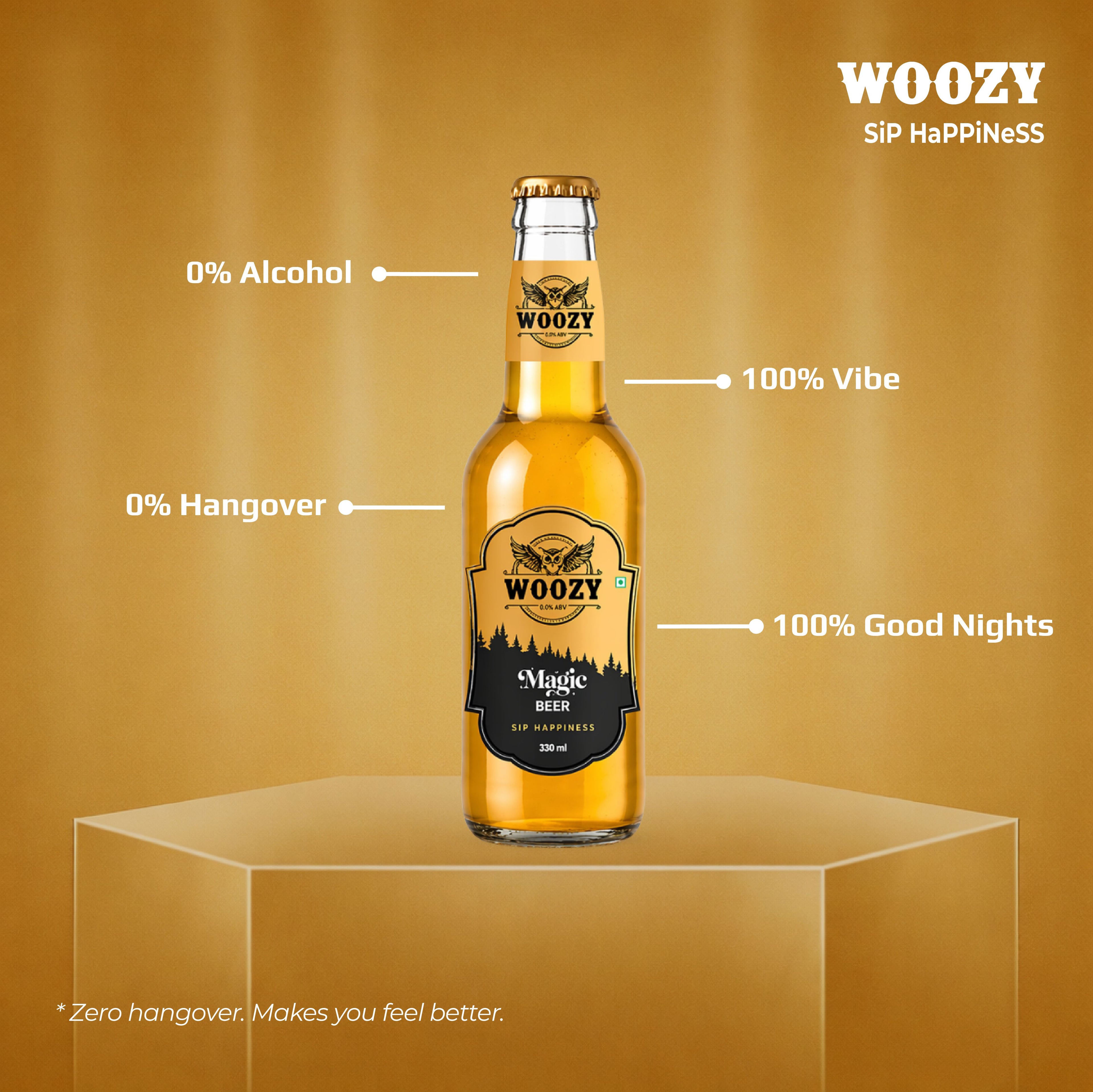 Woozybar Magic Beer – India’s Best Non Alcoholic Beer (Lager Buzz, 0% Alcohol)