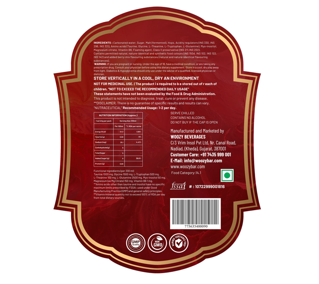 Woozybar Magic Berries – India’s Favorite Non Alcoholic Beer (Berry Lychee Buzz)