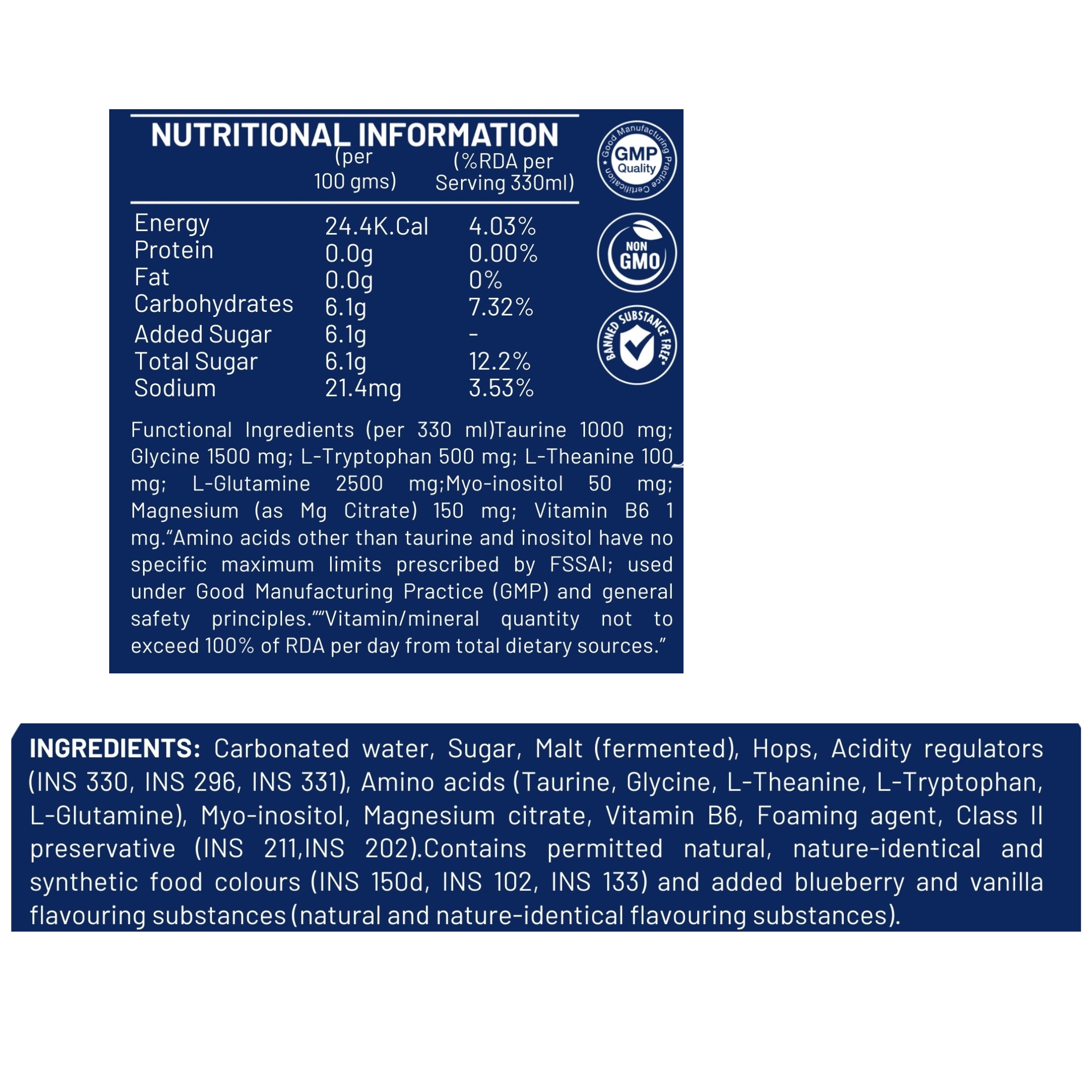 Woozybar Magic Blue – India’s Best Non Alcoholic Beer (Blueberry Vanilla Buzz)