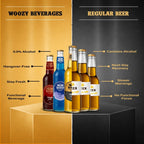 Woozybar Magic Beer, 0% Alcohol, Real Beer Taste & Buzz Feeling Glass Bottle (2 x 330 ml)