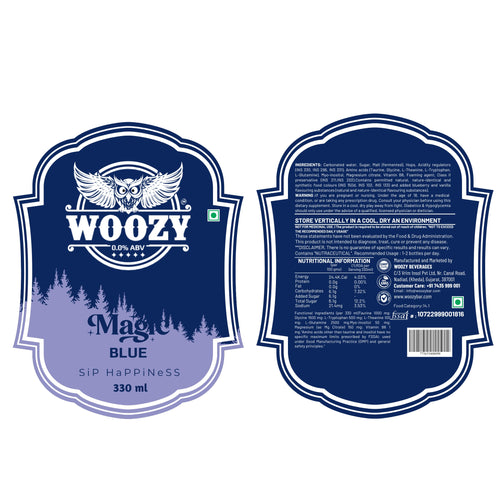 Woozy Variety Pack | Functional Beverage Sampler | 0% Alcohol | Magic Beer, Blue & Berries | Pack of 3